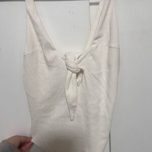 Tiger Mist Cream Ribbed Bodysuit